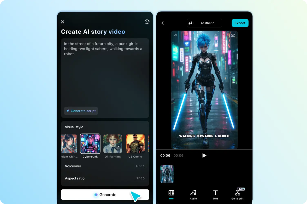 Give old footage of a new life