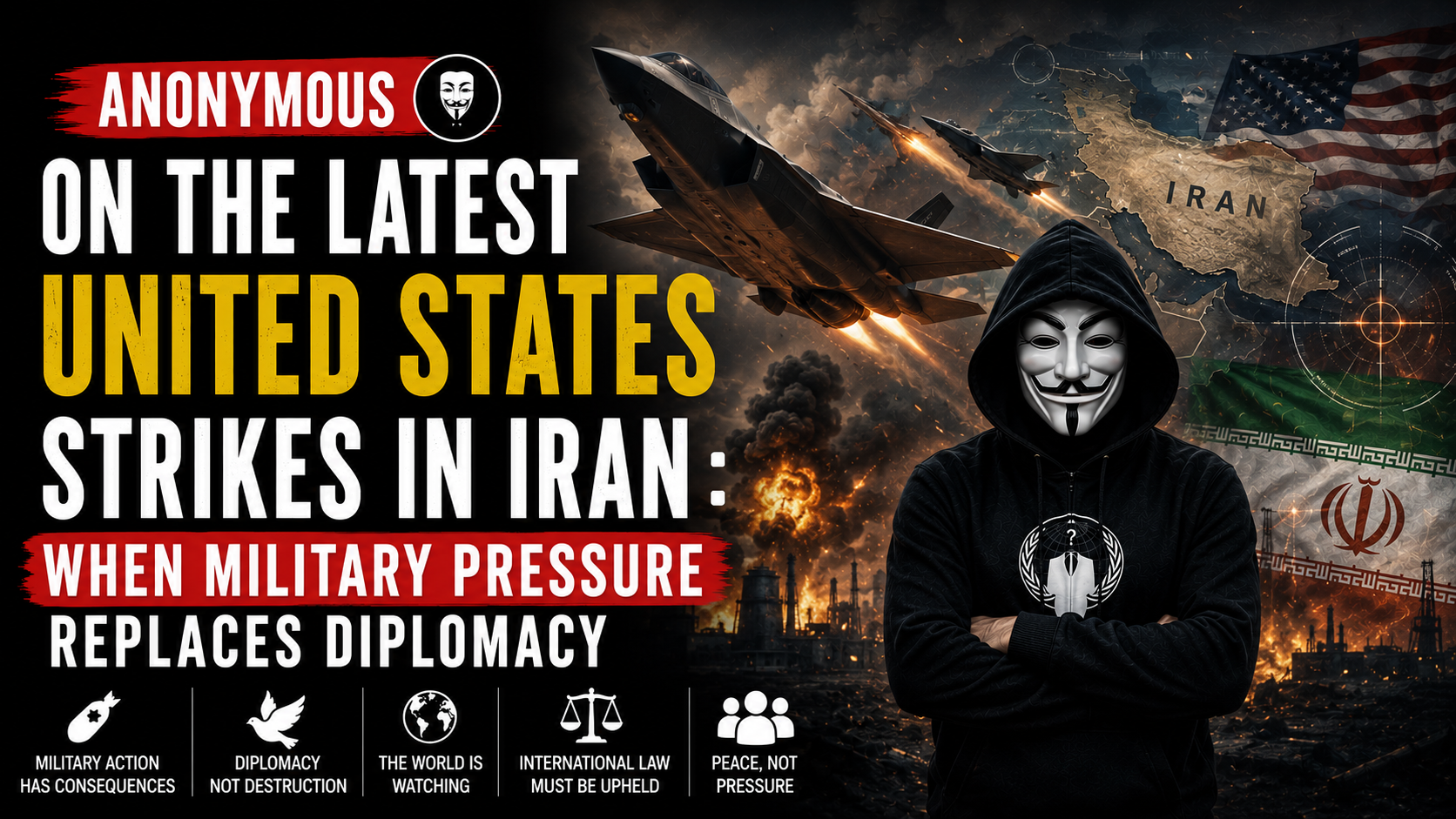 Anonymous on the Latest United States Strikes in Iran: When Military Pressure Replaces Diplomacy